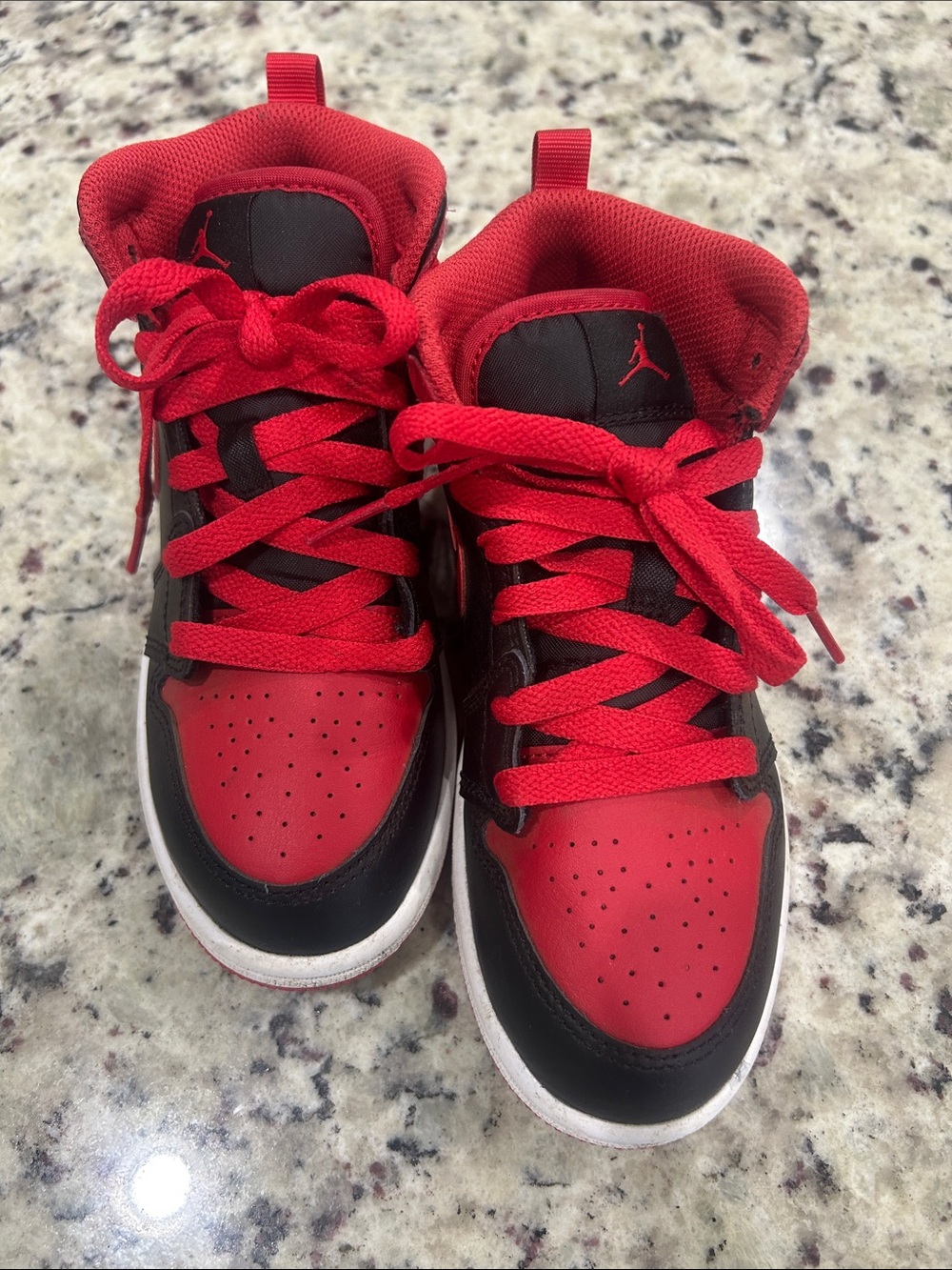 Nike Kids Red and Black High-Top Sneakers